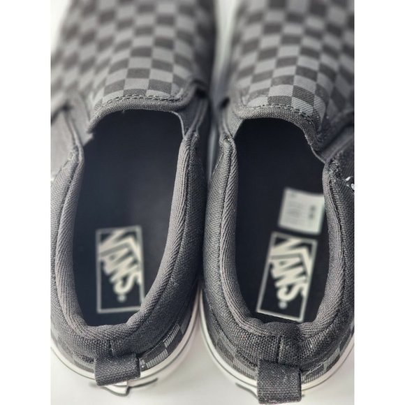Vans Big Kid's Black Checkerboard Slip-On Sneakers Shoes Size 4 - Picture 10 of 12